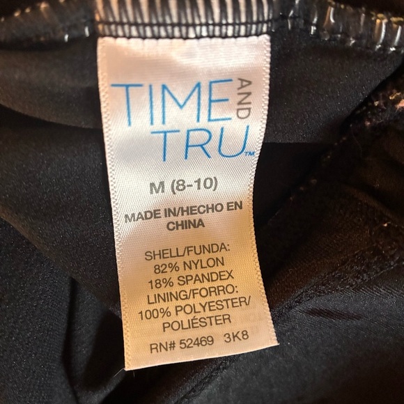 Time and Tru Black Floral One Piece Full Coverage Deep Dive Swim Suit Medium - Picture 5 of 5